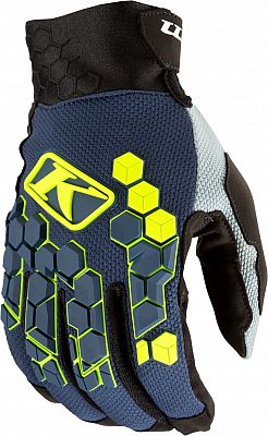 Klim Dakar, Handschuhe - Dunkelblau/Neon-Gelb/Schwarz/Hellgrau - XXL von Klim