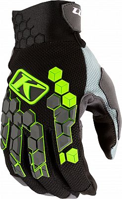 Klim Dakar, Handschuhe - Schwarz/Grau/Hellgrau/Neon-Grün - L von Klim