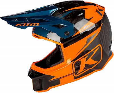 Klim F3 Carbon Pro, Endurohelm - Schwarz/Orange/Dunkelblau - L von Klim