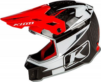 Klim F3 Carbon Pro, Endurohelm - Schwarz/Weiß/Rot - S von Klim