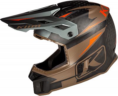 Klim F3 Carbon Pro, Endurohelm - Matt Schwarz/Braun/Orange - L von Klim