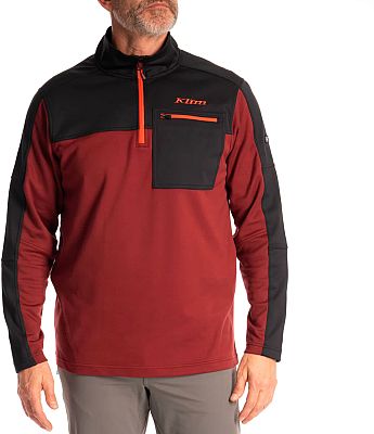 Klim Glacier 1/4 Zip, Funktionspullover - Dunkelrot/Schwarz - XL von Klim