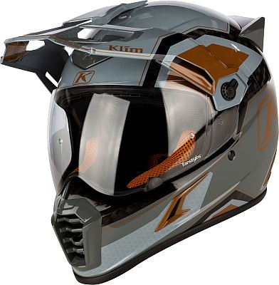 Klim Krios Pro Rally, Integralhelm - Hellgrau/Grau/Schwarz/Bronze - 3XL von Klim