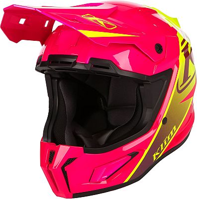 Klim T1 Freeride Descent, Motocrosshelm Kinder - Neon-Pink/Neon-Gelb - S von Klim