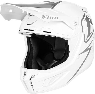 Klim T1 Freeride Solid, Motocrosshelm - Matt Weiß/Silber - XXL von Klim