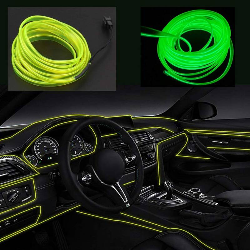 Kmruazre El-Draht 5m/16ft Führte Flexibles Weiches Schlauch Draht Licht Neonglühen Auto Seil Streifen Licht Weihnachtsdekor Dc 12V Für Auto-Angebot 360 Grad Der Ablichtung (Leuchtendes Grün)… von Kmruazre