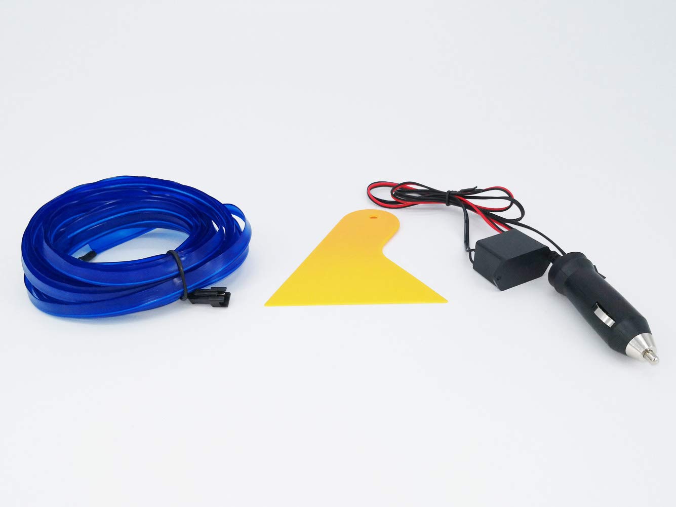 Kmruazre EL Wires Car Kit Kalte Innenausstattung Helles Auto Dekorative Atmosphäre Neonlicht Röhre Kreis Bis Zu 360 Grad (5m/16ft,Blau) von Kmruazre