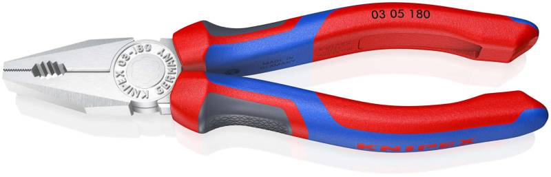 KNIPEX Kombizange mit Comfort-Griffen verchromt 180 mm 03 05 180 von Knipex