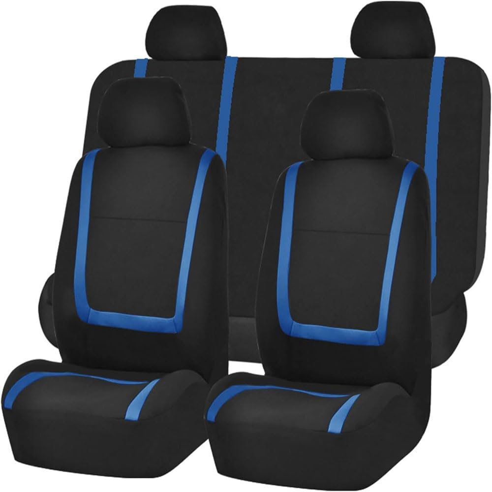 KnoRRs Auto Sitzbezüge Komplettset Sets für V-W UP 2015-2022, Stoff Vorne und Hinten Sitzbezug Wasserdicht Auto-Sitzbezug Innenraum Zubehör,A/Blue von KnoRRs