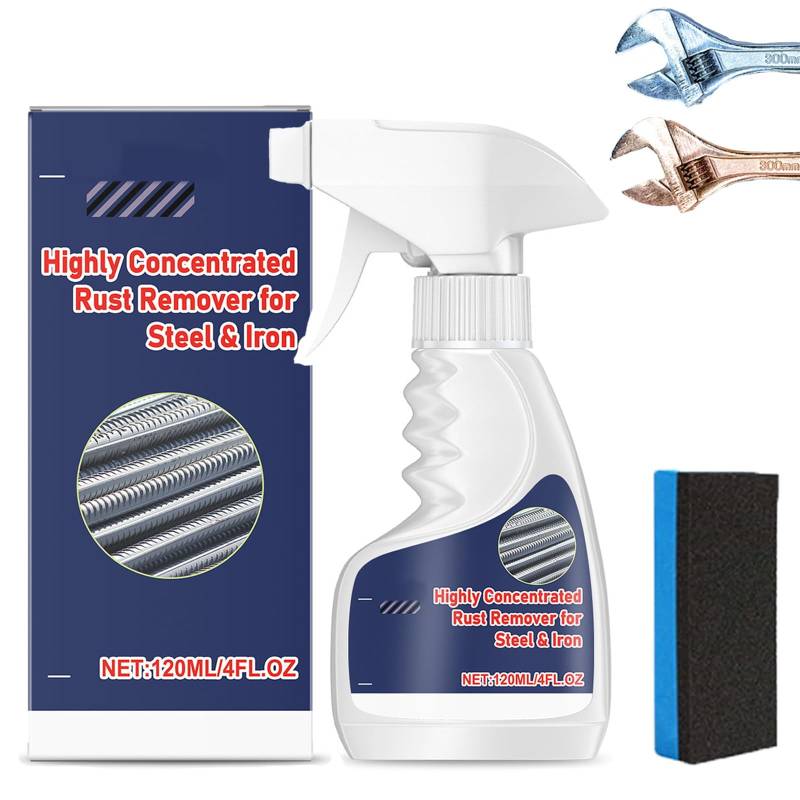 Knubbuf Starkes Rostlöser für Metall Leistungsstarker Auto Rostentferner Spray Entfernt effektiv Rost von Metalloberflächen Rostumwandler Spray 120ml/500ml Metall Rostentferner (120ML) von Knubbuf