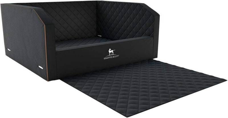 Knuffelwuff Cargo Hundebox Auto Kofferraum Schutz Hundetransportbox Transportbox Hund Schwarz 105 x 80 x 39cm von Knuffelwuff