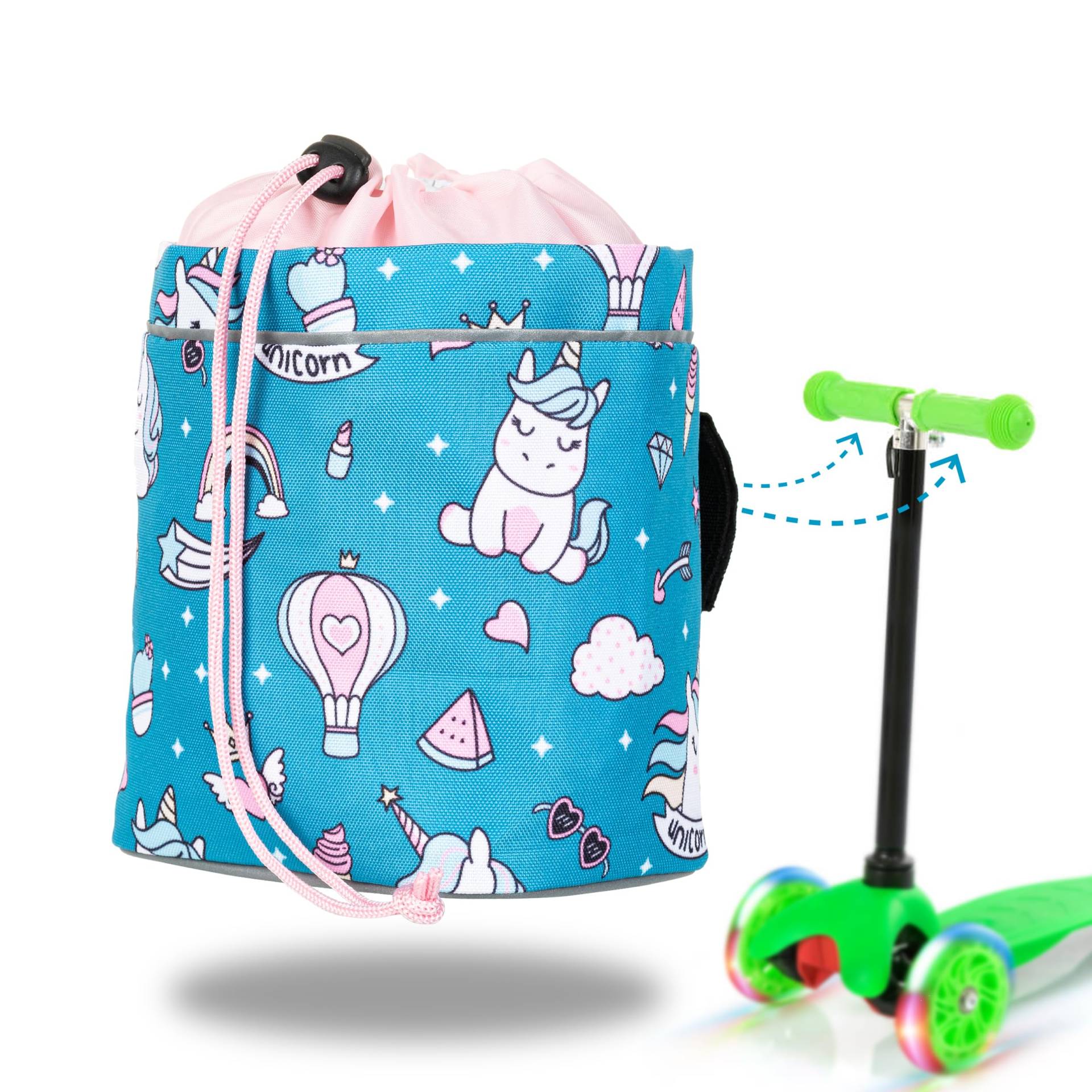 Knuffig Lenkertasche Kinder-Laufradtasche | passend für Roller-Dreirad-Roller-Scooter-Laufrad & Kinderfahrrad | Fahrrad Geschenkidee | Fahrradtasche Zubehör von Knuffig