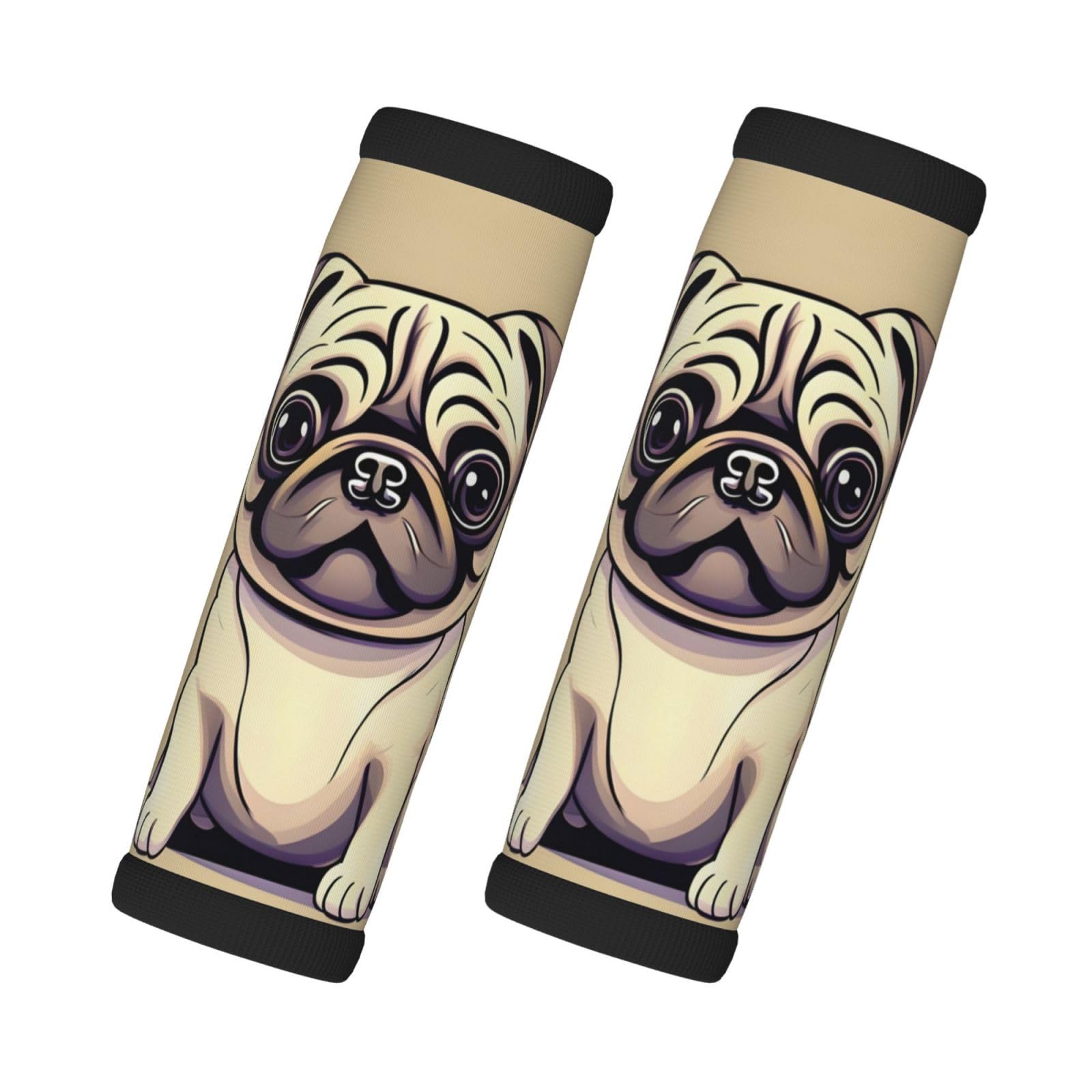 Funny Cartoon Mops Puppy Dogs Neopren Gepäckgriff Wrap für Koffer, Identifikator, Gepäckhersteller, Abdeckungen, Wraps, Reisezubehör von KoNsev