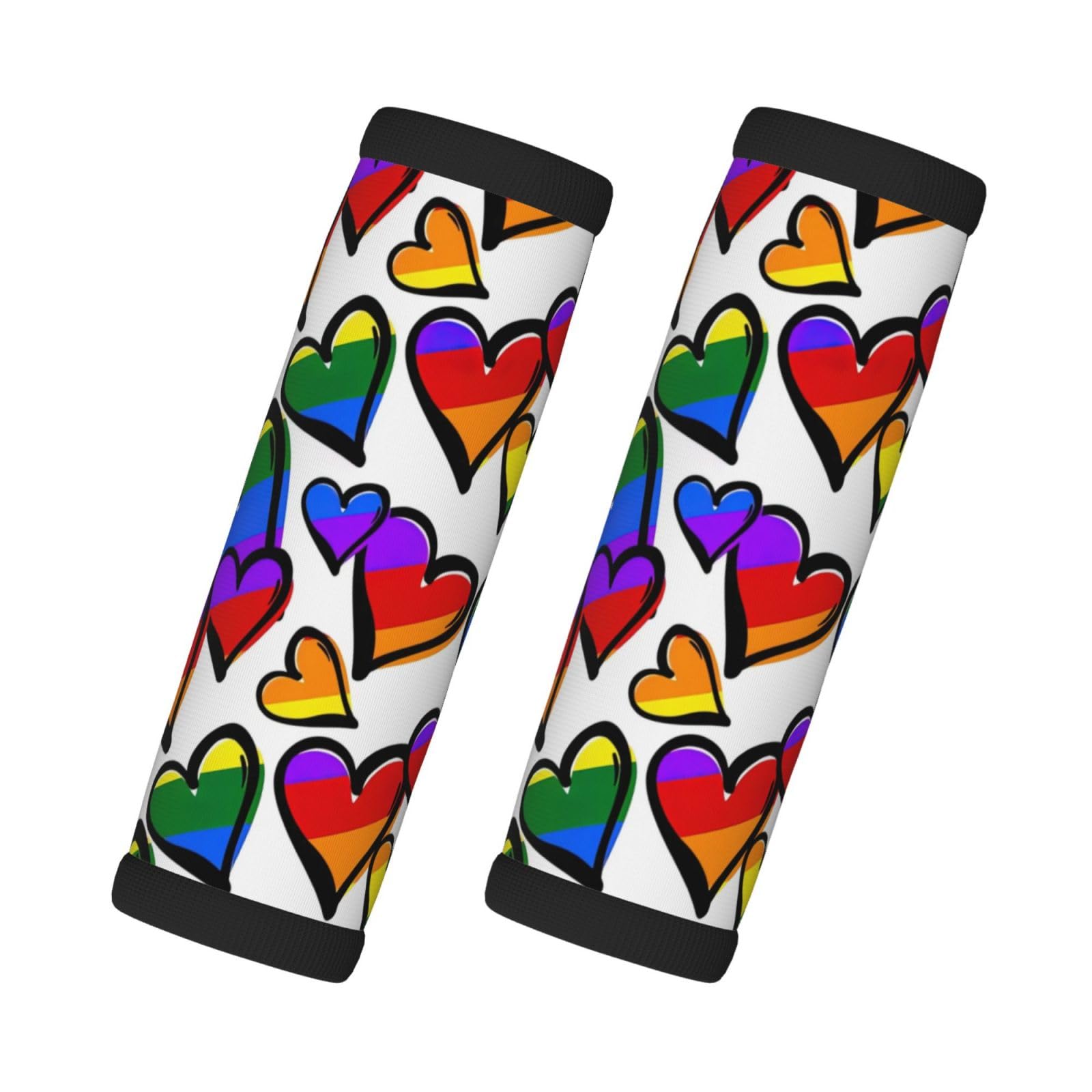 Gay Pride Hearts Neopren-Gepäckgriff für Koffer, Identifikator, Gepäckhersteller, Abdeckungen, Reisezubehör von KoNsev