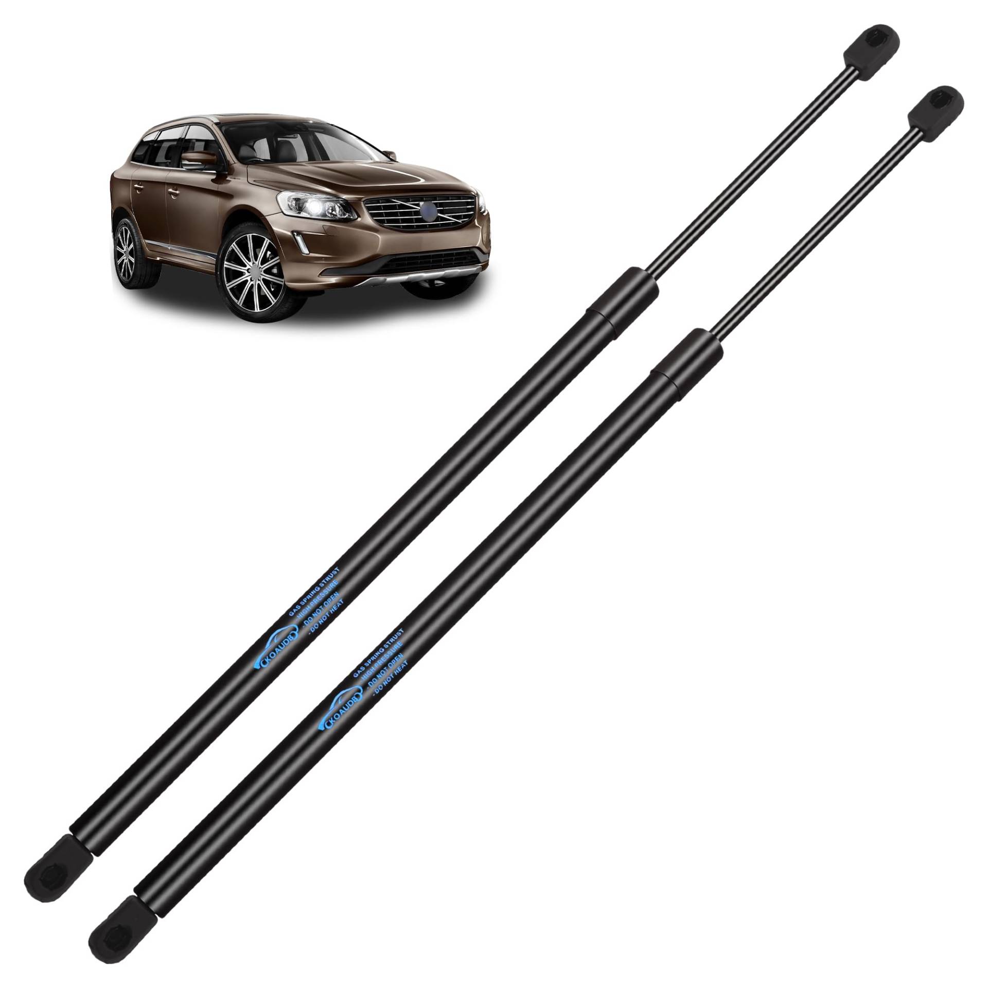 Koaudb 2x Gasdruckfeder für Volvo XC60 2008-2010 2011 2012 2013 2014 2015 2016 2017 Heckklappendämpfer Schwarz Gasfeder Heckklappe Edelstahl Gasdruckdämpfer Ersetzen #31335392, 31365719, 31297156 von Koaudb