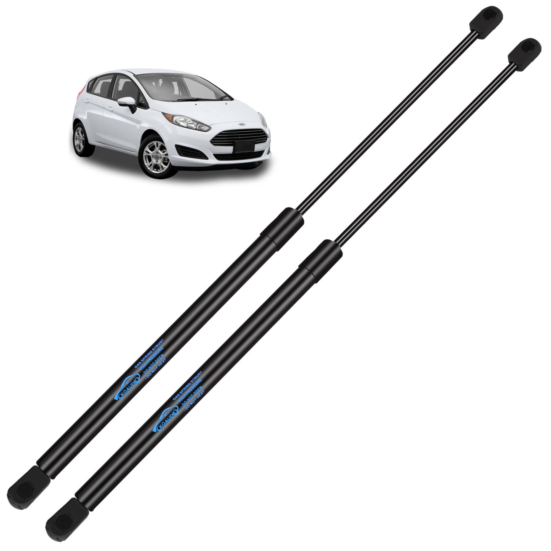 Koaudb 2x Gasdruckfeder für Ford Fiesta MK7 2008-2011 2012 2013 2014 2015 2016 2017 Heckklappendämpfer Schwarz Gasfeder Heckklappe Edelstahl Gasdruckdämpfer Ersetzen #8A61A406A10AB, 8A61 A406A10 AC von Koaudb