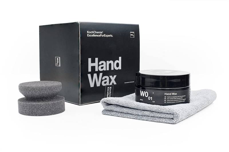 Koch Chemie Hand Wax W0.01 Set Wachsversiegelung 175 ml Schwamm Microfasertuch von KOCHCHEMIE