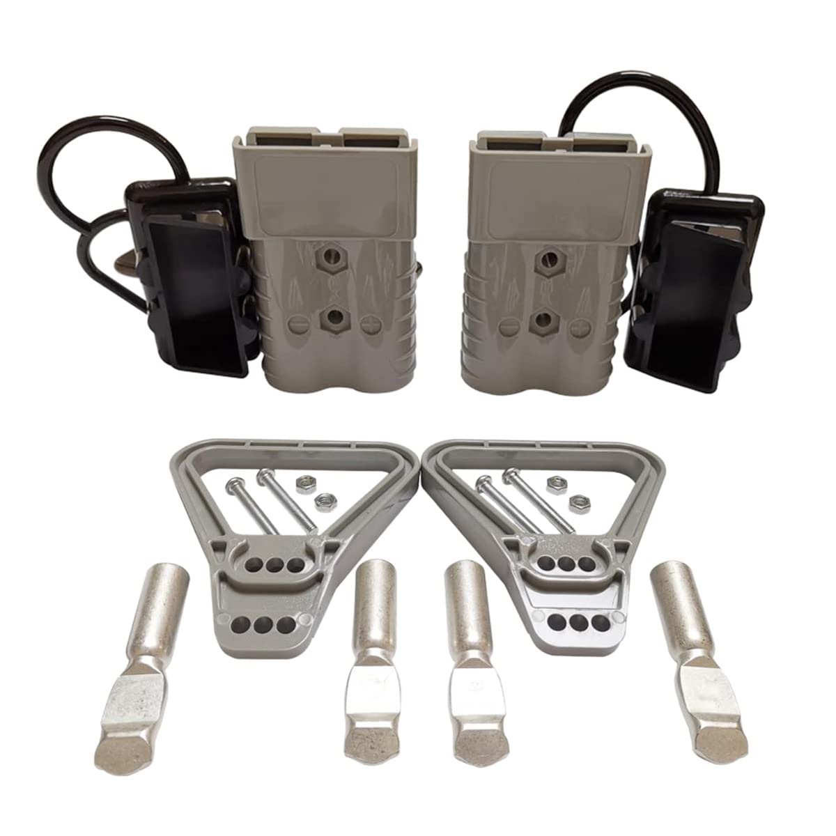 Kochenty 2 Stück 350 A 2 AWG Kabel Batteriestromstecker Kit Schnellanschluss-Abtrennung Stecker für Anderson Winde ATV Grau von Kochenty