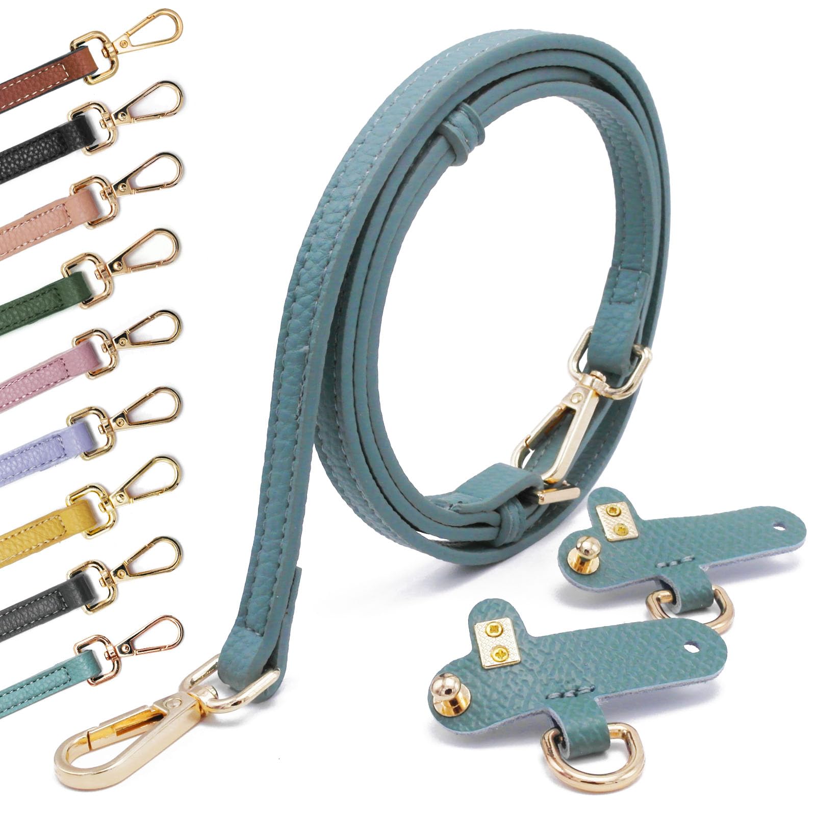 PU Pelle T Ledertaschenriemen Taschengurte für Kleine Taschen Leder Schulterriemen Tragegurte Tragegurt für Longchamp Goldener Hardware Bag Strap aquamarin von Kocris Casa