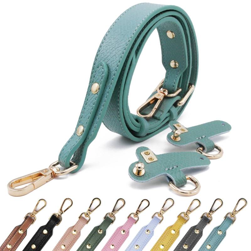 Taschenriemen Leder Taschengurt Henkel Schwarz Gold Ledergurt Taschengurte Zum Wechseln Taschenband Umhängegurt für Longchamp aquamarin von Kocris Casa