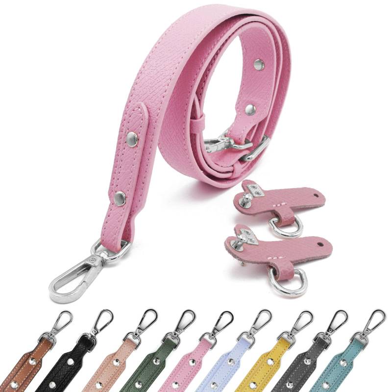 Taschenriemen Leder Taschengurt Henkel Schwarz Gold Ledergurt Taschengurte Zum Wechseln Taschenband Umhängegurt für Longchamp rosa von Kocris Casa