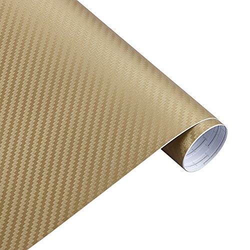 Könighaus (10,13€/m2 Gold 3D Carbon Autofolie 100 x 152 cm blasenfrei mit Anleitung von Könighaus