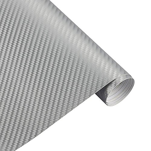 Könighaus (10,52€/m2 Silber 3D Carbon Autofolie 200 x 152 cm blasenfrei mit Anleitung von Könighaus