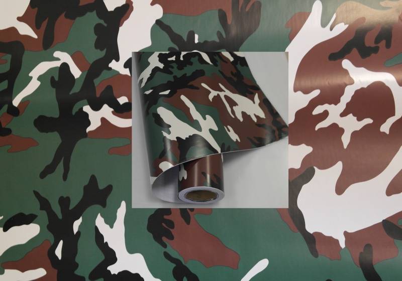 Könighaus (11,18€/m2) Woodland 200 x 152 cm blasenfrei mit Anleitung (Camouflage Autofolie) von Könighaus