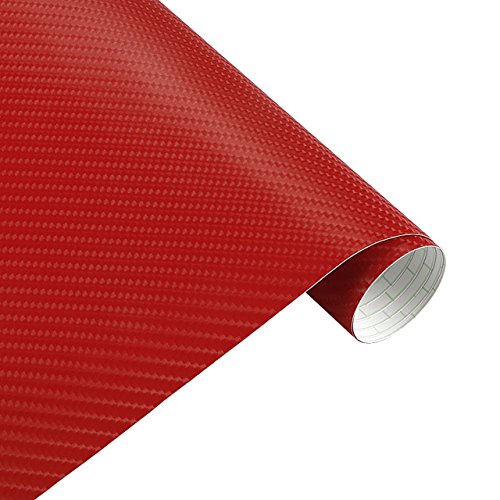 Könighaus (4,92€/m2 Rot 3D Carbon Autofolie 1000 x 152 cm blasenfrei mit Anleitung von Könighaus