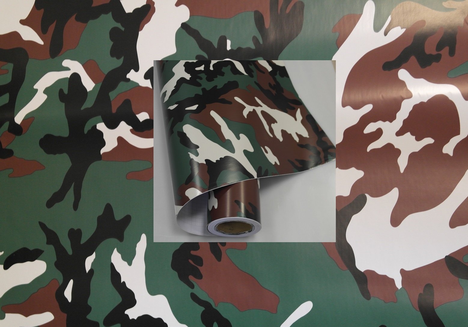 Könighaus (6,58€/m2) Woodland 1400 x 152 cm blasenfrei mit Anleitung (Camouflage Autofolie) von Könighaus