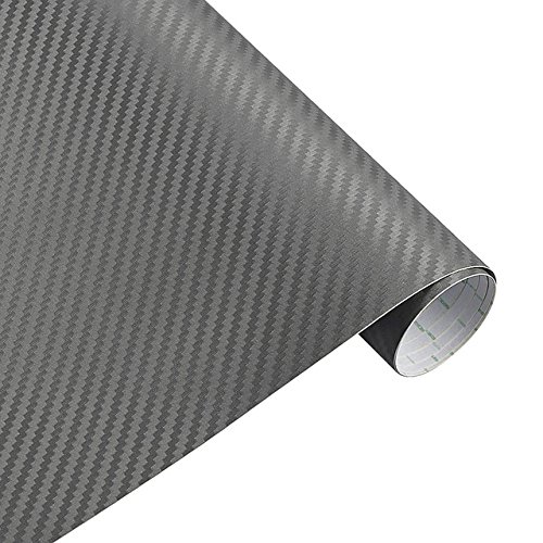 Könighaus (7,89€/m2) 4D Carbon Grau Folie 300 x 152 cm blasenfrei mit Anleitung (Autofolie) von Könighaus