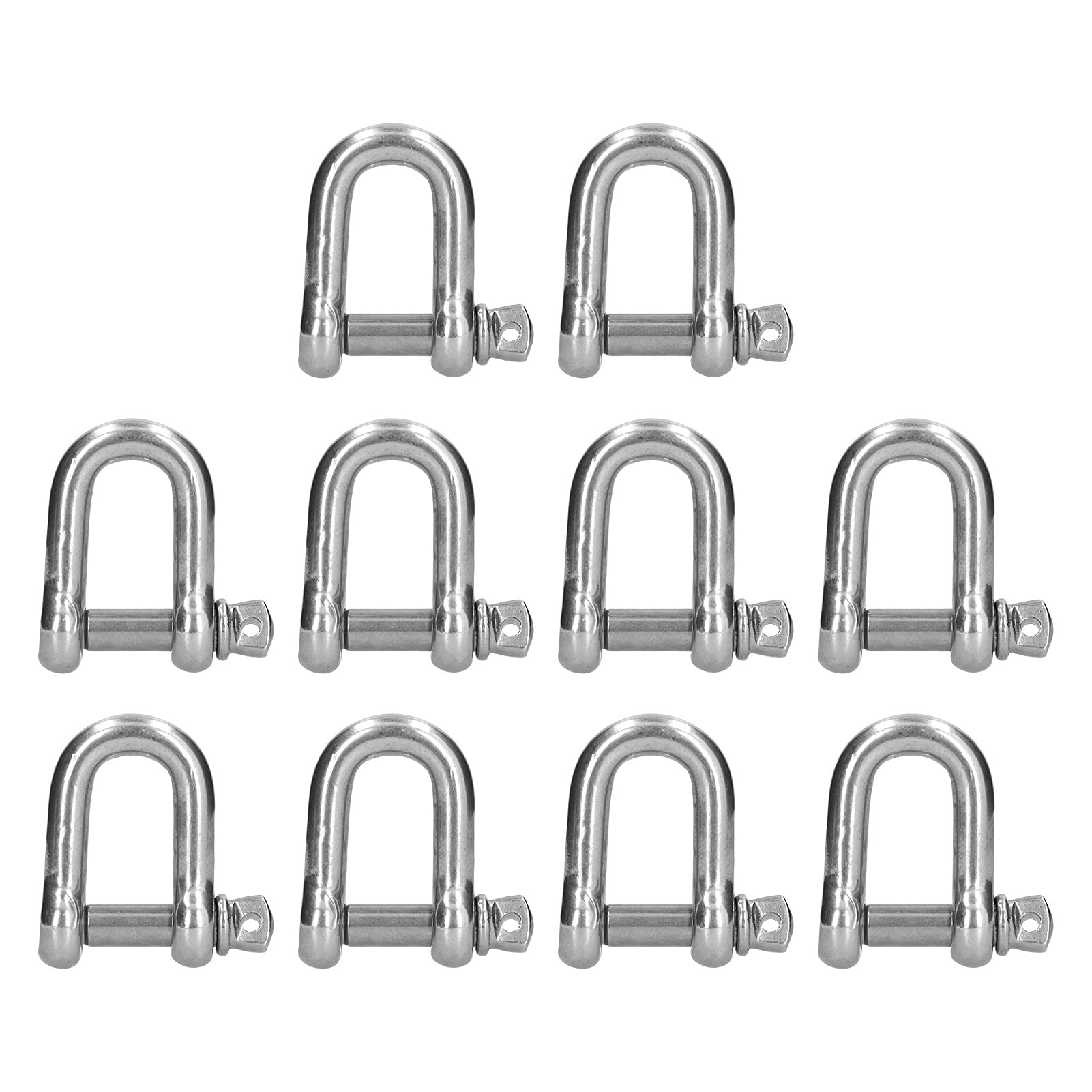 Koieam Schäkel, D-Ring-Ankerschäkel 304 Edelstahl Schraubstift Kettenverbinder Marine Land Hebewerkzeug (10 Stück M8) von Koieam