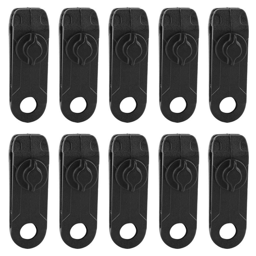 Koieam Tarp Clips, 10pcs Outdoor -Plastikzelt Clips Schnalle Markising Plane Fixing Clamp Camping -Accessoire Schwarz von Koieam