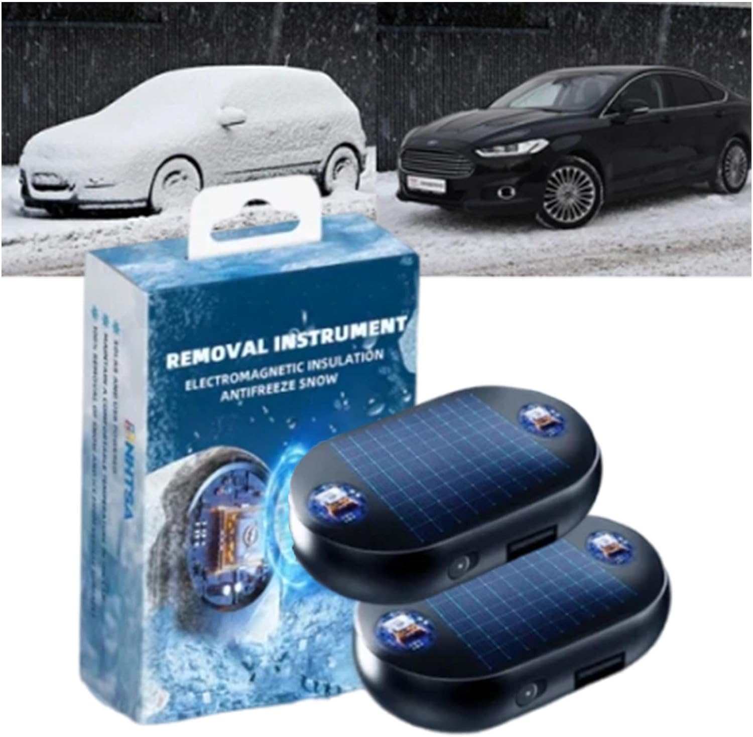 Kolarmo Snowvanish Solar-Elektromagnetische molekulare Störungen und Frost- und Schneeräumer, elektromagnetische Schneeräumung, Auto-Enteiser, elektromagnetisch, tragbar, kinetische Molekularheizung von Kolarmo