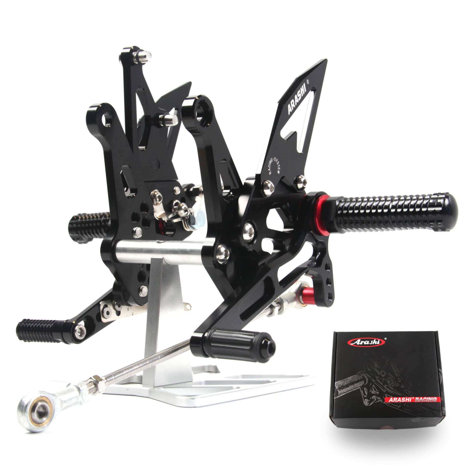 (Version2.0) Einstellbare Rearsets für Z1000SX NINJA 1000 Z1000 2014 2015 2016 2017 Z1000SX Rear Sets Zubehör Fußrasten Fußbretter Schwarz von Konerstone