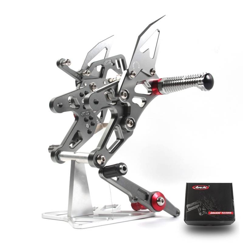 (Version2.0) Verstellbare Rearsets für S1000R 2017 2018 2019 Hintere Sets Fußrasten Fußbretter Zubehör S 1000 R 1000R Grau 17 18 19 von Konerstone