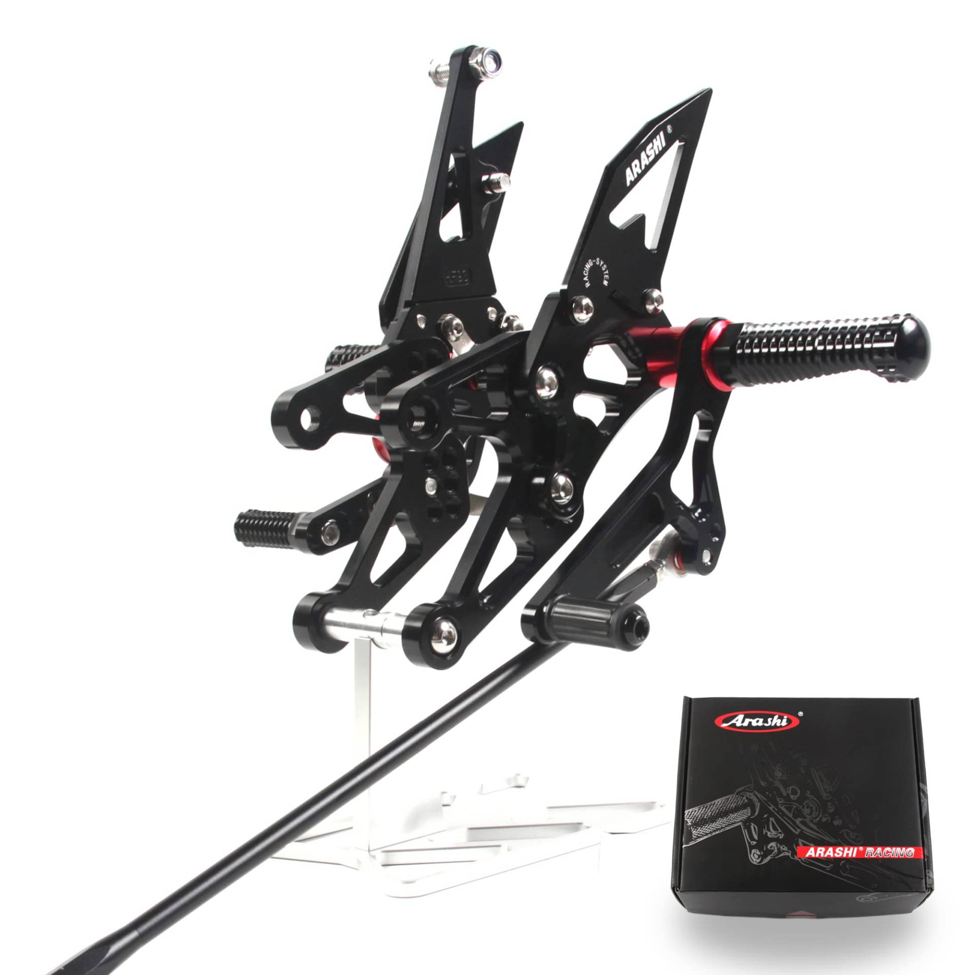 (Version2.0) Verstellbare Rearsets für YZF R1 2007 2008 Hintere Sets Fußrasten Fußbretter Zubehör YZF-R1 Schwarz 07 08 von Konerstone