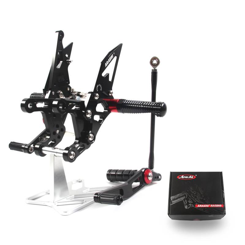 (Version2.0) Verstellbare Rearsets für YZF R1 2009-2014 Hintere Sets Fußrasten Fußrasten Fußrasten Fußbretter Zubehör YZF-R1 Schwarz 2013 2010 2011 2012 von Konerstone