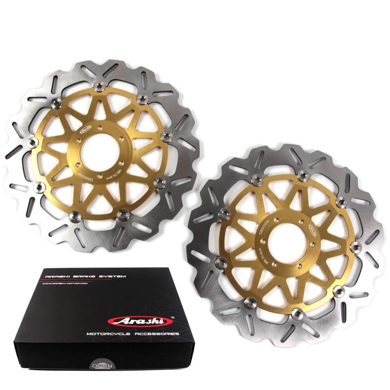 KonerStone Bremsscheiben Vorne für Aprilia SHIVER GT750 2009/SL SHIVER 750 2007-2017/DORSODURO 750 2008-2014/DORSODURO FACTORY 750 2010 2011 Disc Zubehör Moto GT SL 750 Gold von Konerstone