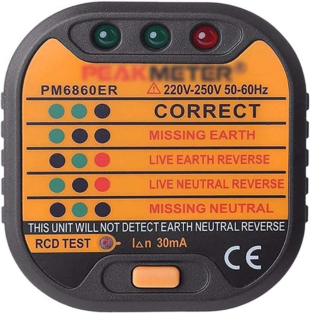 Automatischer elektrischer Steckdosenprüfer Polaritätsprüfungsmesser Neutral Erdungsleitung Test mit UK-Stecker von Konesky