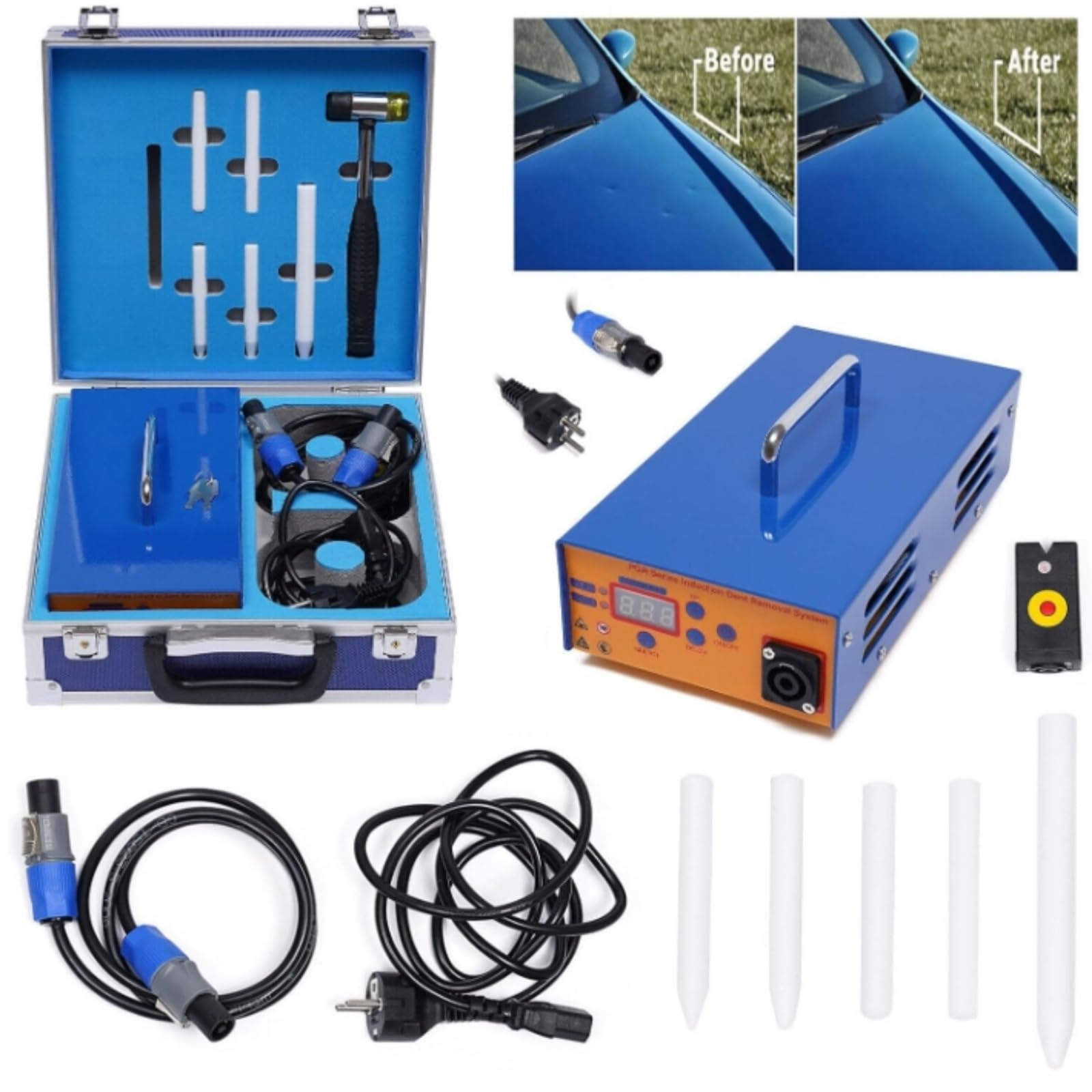 Konfiur 1380W Induktionsheizgerät, Ausbeulwerkzeug Induktionsheizung Induction Heater Machine Hot Box Auto Beulen Reparatur Set, Auto Body Dent Paintless Repair Reparaturwerkzeug von Konfiur