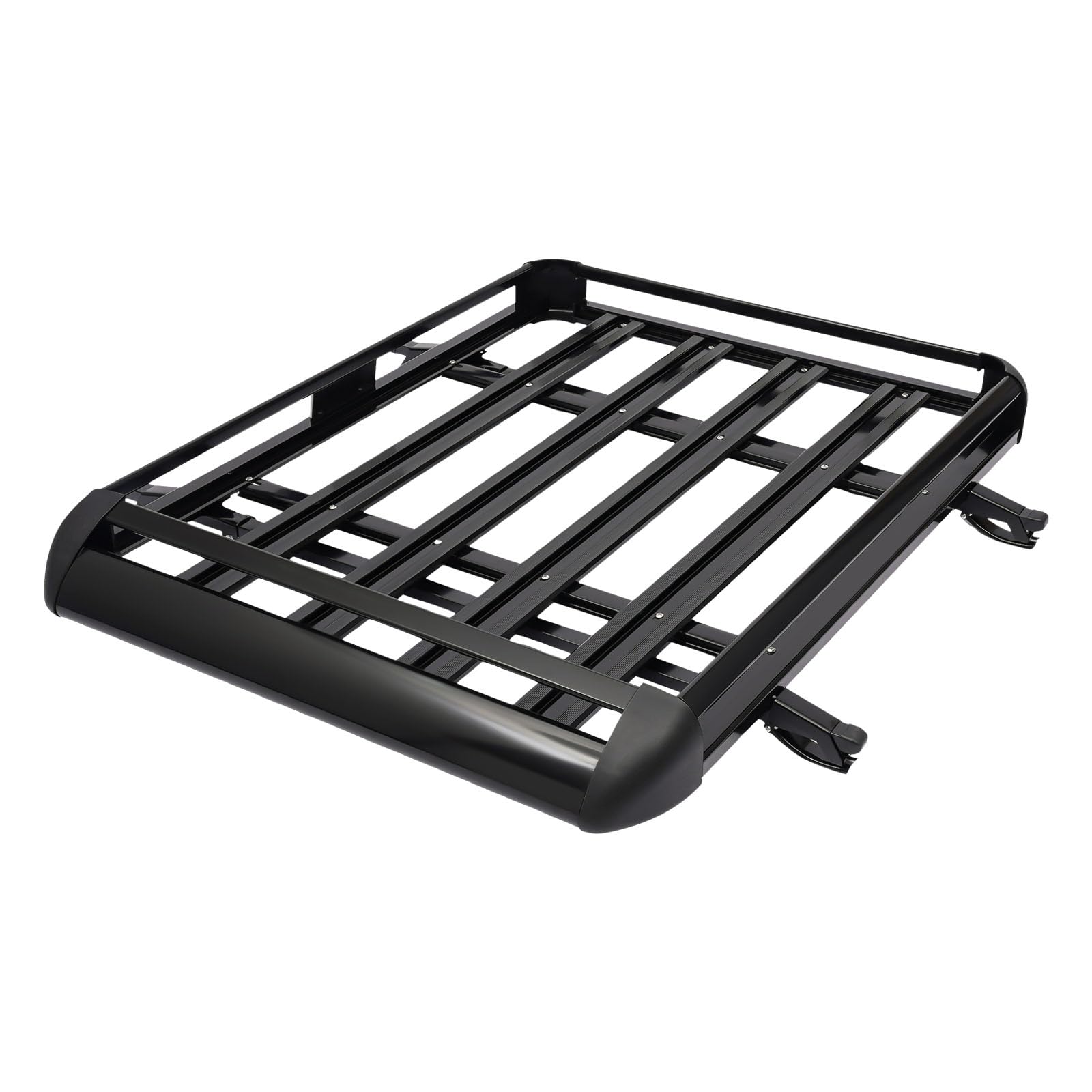 Konfiur Dachkorb Auto Dachträger, Aluminium Dachgepäckträger Korb Relingträger mit Bars Auto Dachträger, Fracht Relingträger Universal Gepäckkorb für SUV-Universalmodelle, Schwarz Ca. 127 * 97 cm von Konfiur