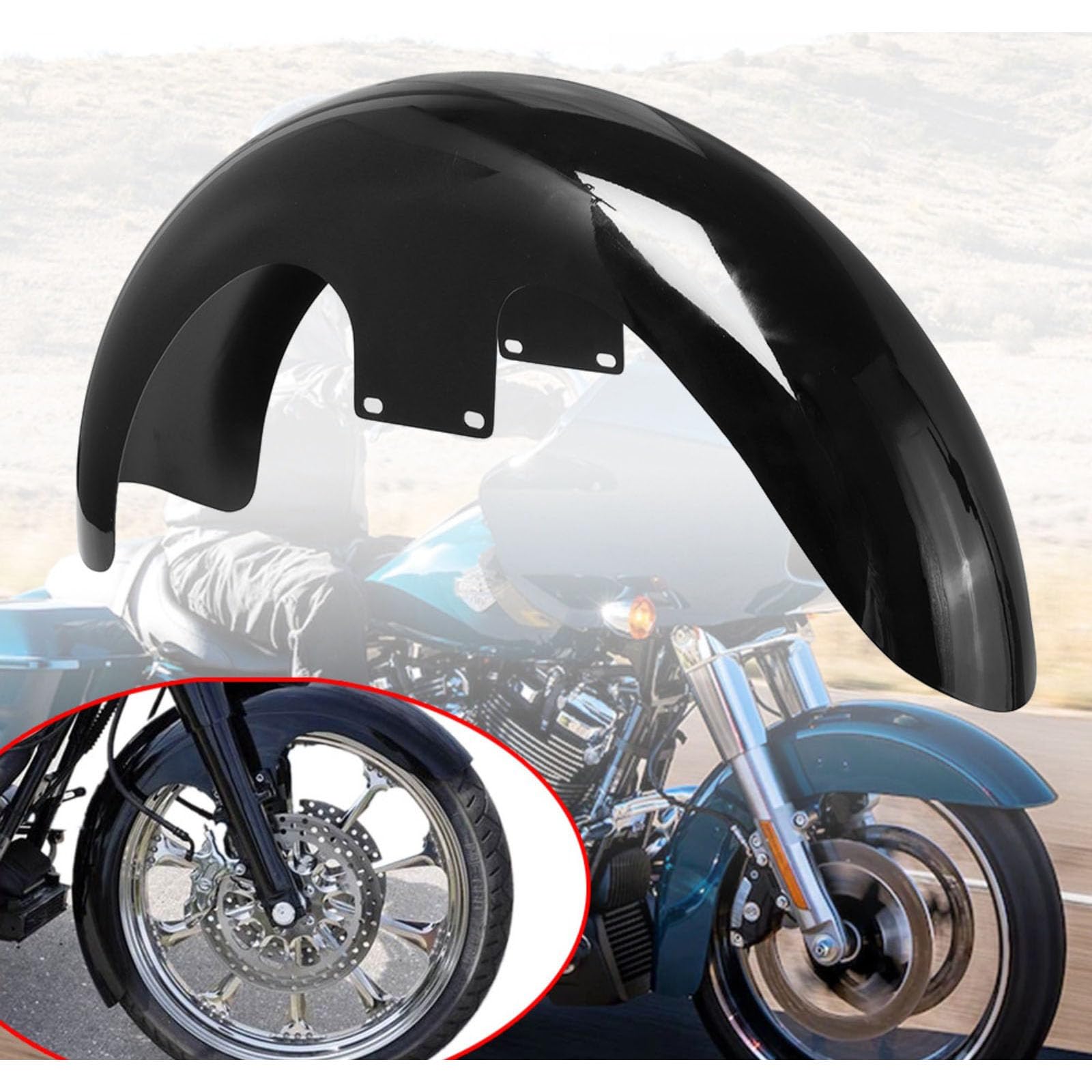 Konforhom 53,3 cm (21 Zoll) Wrap Front Fender Fit für Harley Touring Electra Street Glide Custom Bagger von Konforhom