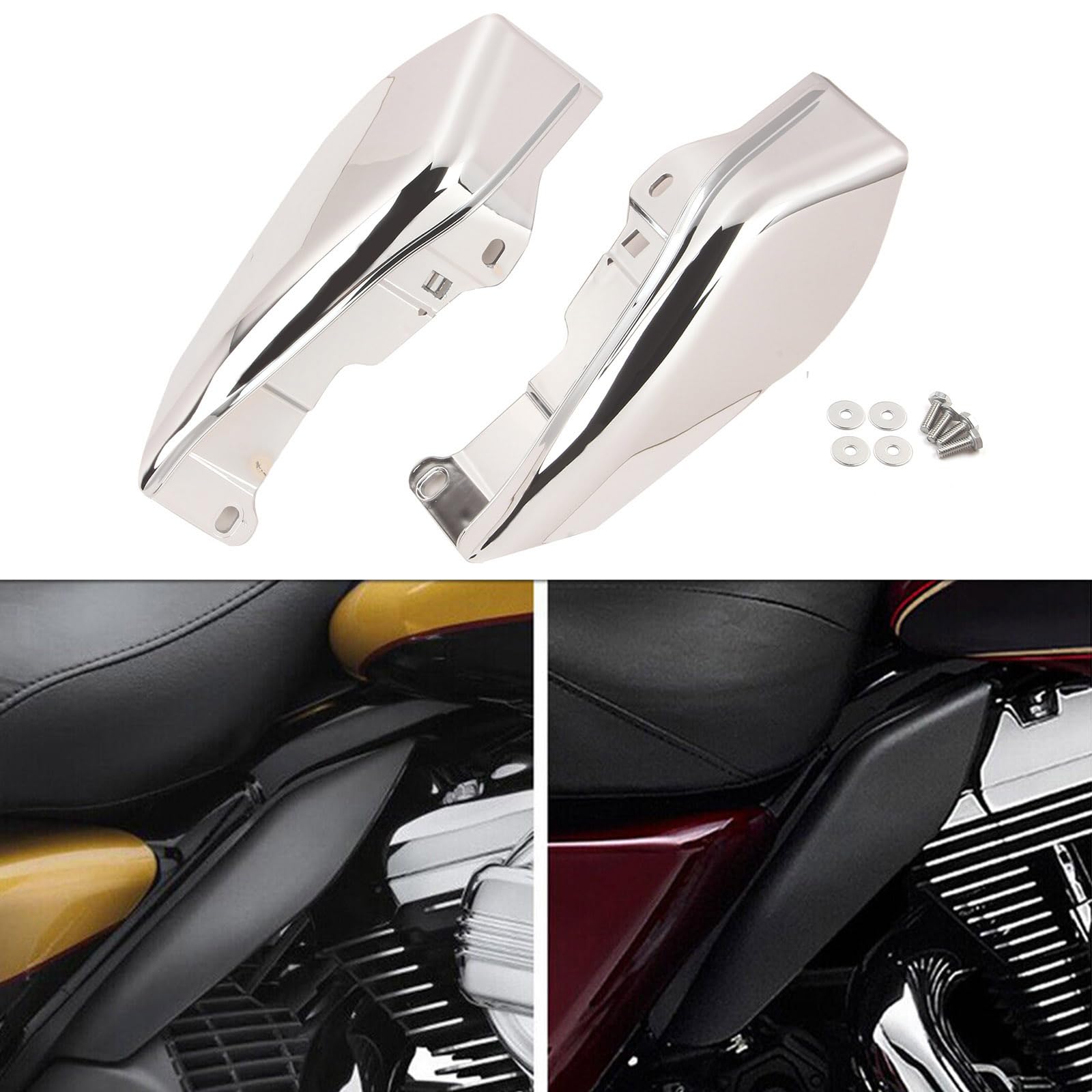 Konforhom Chrom Hitzeschild Mittelrahmen Luftabweiser Verkleidung für Harley Electra Street Glide von Konforhom