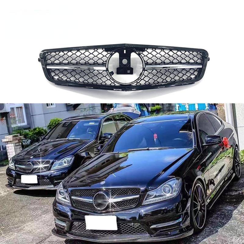 Konforhom Kühlergrill vorne glänzend schwarz für Mercedes C-Klasse W204 C204 2008–2014 im AMG-Stil von Konforhom