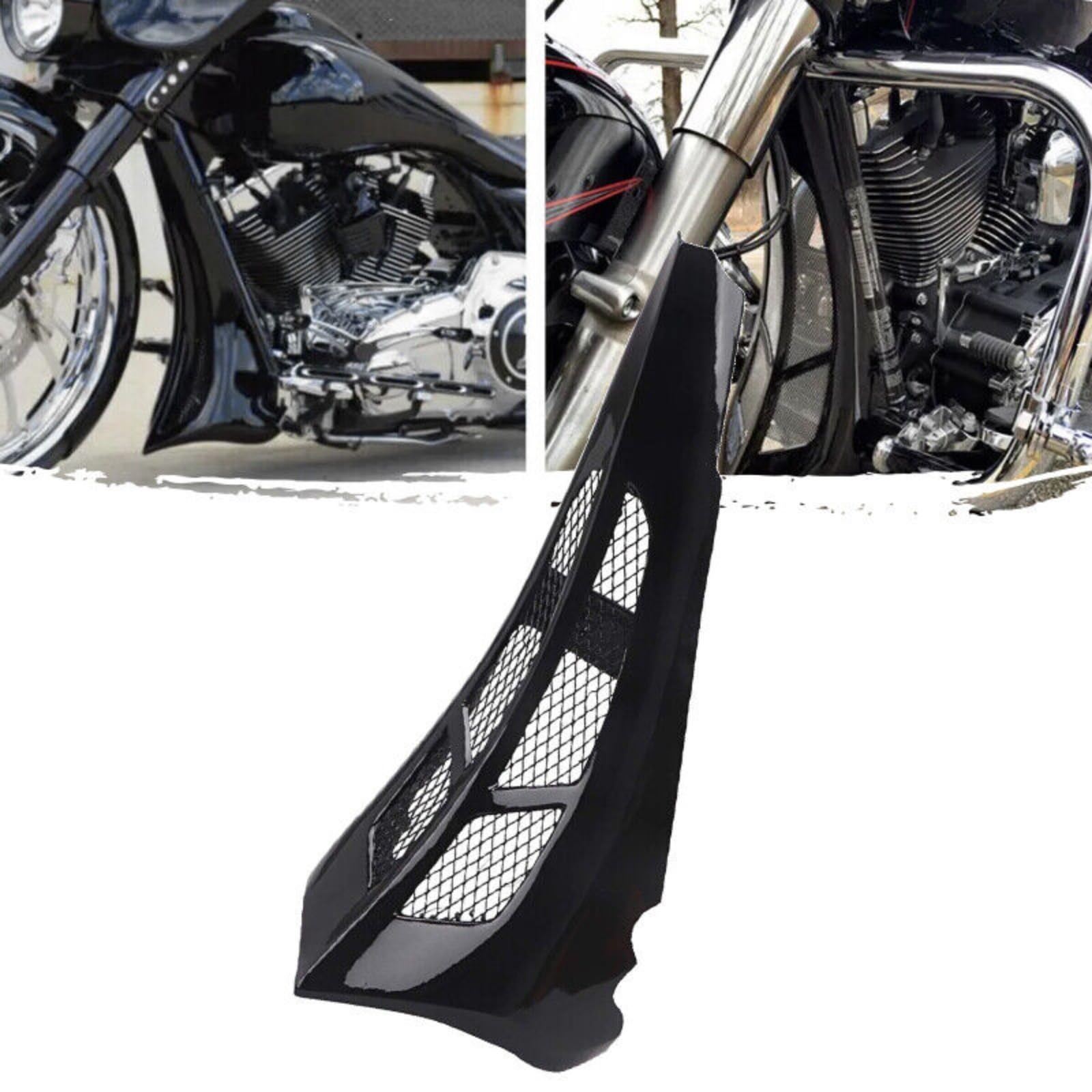 Konforhom Schwarze Kinnspoilerlippe passend für Harley Touring Street Road Glide FLHX FLTRX von Konforhom