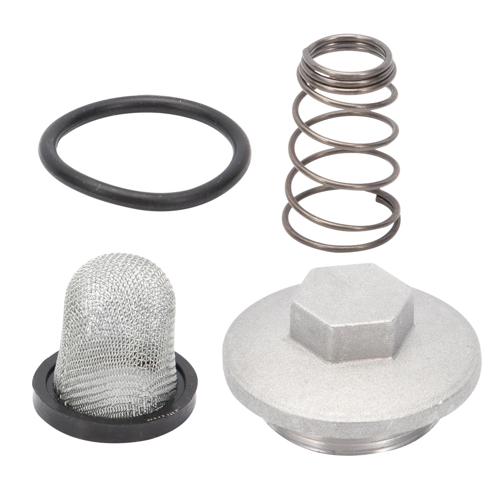 Konuooer Motorölablasskappe Oil Drain Plug Set für Motorroller, O-Ringe + Filter + Feder für 50-150cc GY6 Baotian Benzhou Znen Taotao Motorrad Set Zubehör von Konuooer