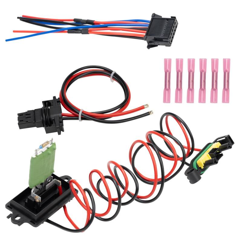 Konuooer Widerstand für Heizungslüfter, kompatibel mit Clio 3 Scenic 2,7701209803, Widerstandskit, Lüftermotor mit Kabelbaum, kompatibel mit MK3 Grand Modus von Konuooer