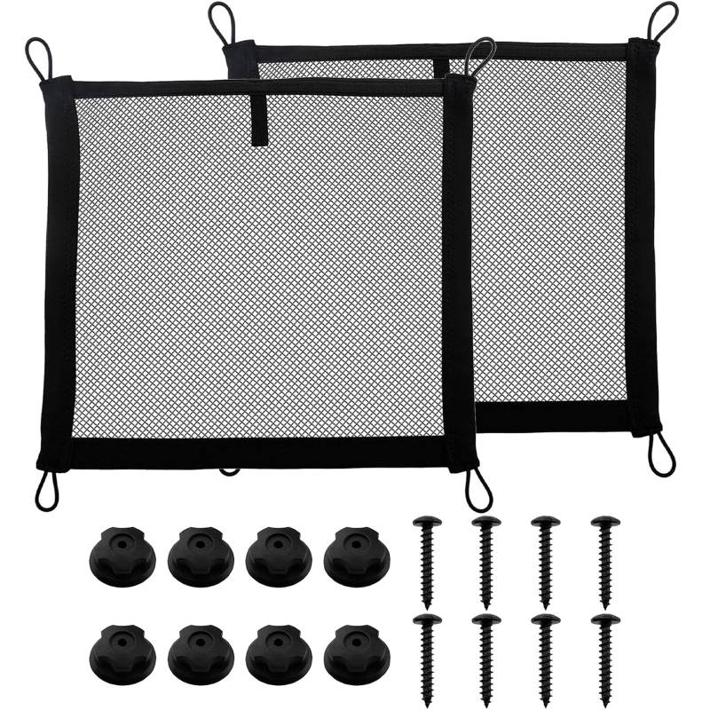 2 Stück Unelastisch Aufbewahrungsnetz und Ablagenetz, Universal Organizer und Netz für Camper, Boot und Fahrzeuge, mit Elastische Riemenfixierung, ideal für Wohnmobil, Busse und Boote, 40 x 33 cm von Koorium