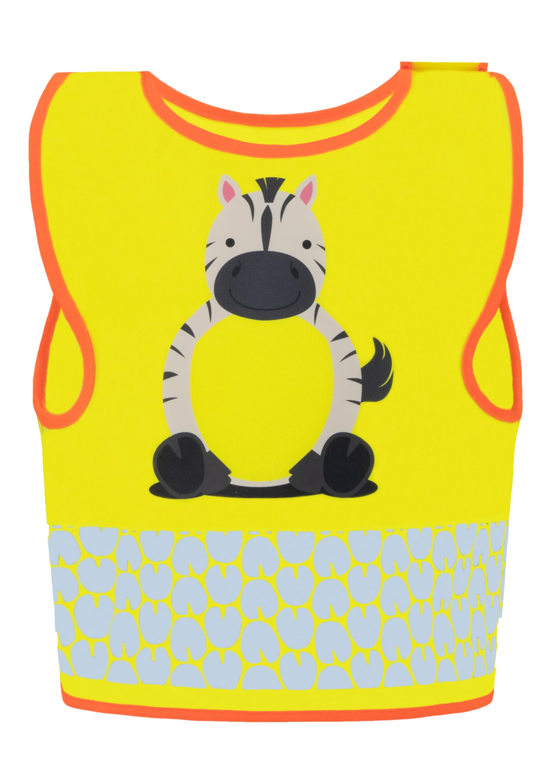 Korntex Kinder Warnweste Funtastic Wildlife - CO2 Neutral - Signal-Gelb Zebra - XS von Korntex